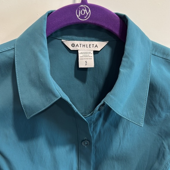 Athleta Levitate Poplin Tank Size Small Teal EUC - Picture 5 of 10